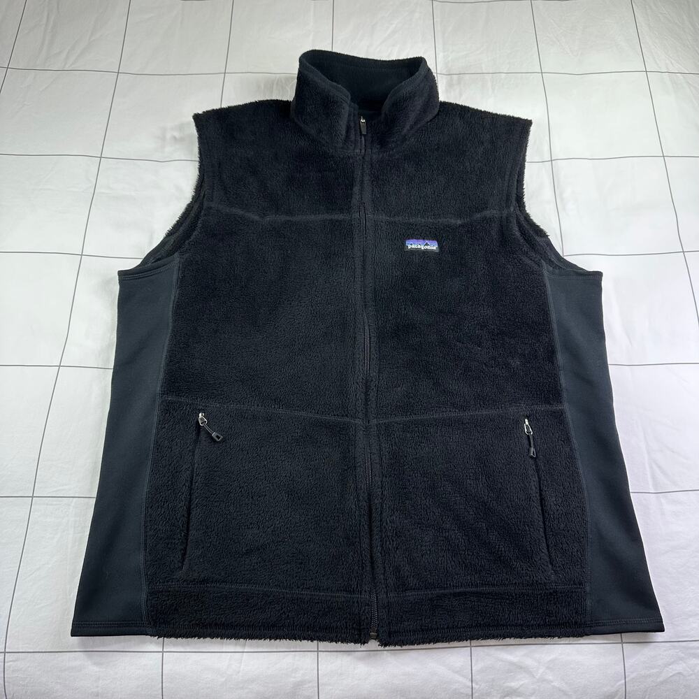 Patagonia R2 Vest Mens Large Black Polartec Fleece Full Zip Gorpcore Warm Hiking